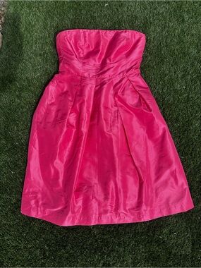 💗 J.Crew 100% Silk Pink Strapless Dress